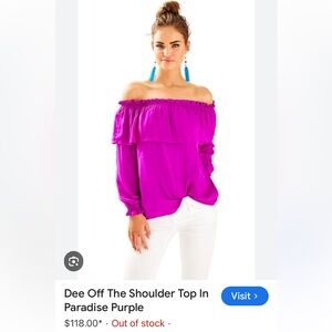 Lily Pulitzer size L off the shoulder top